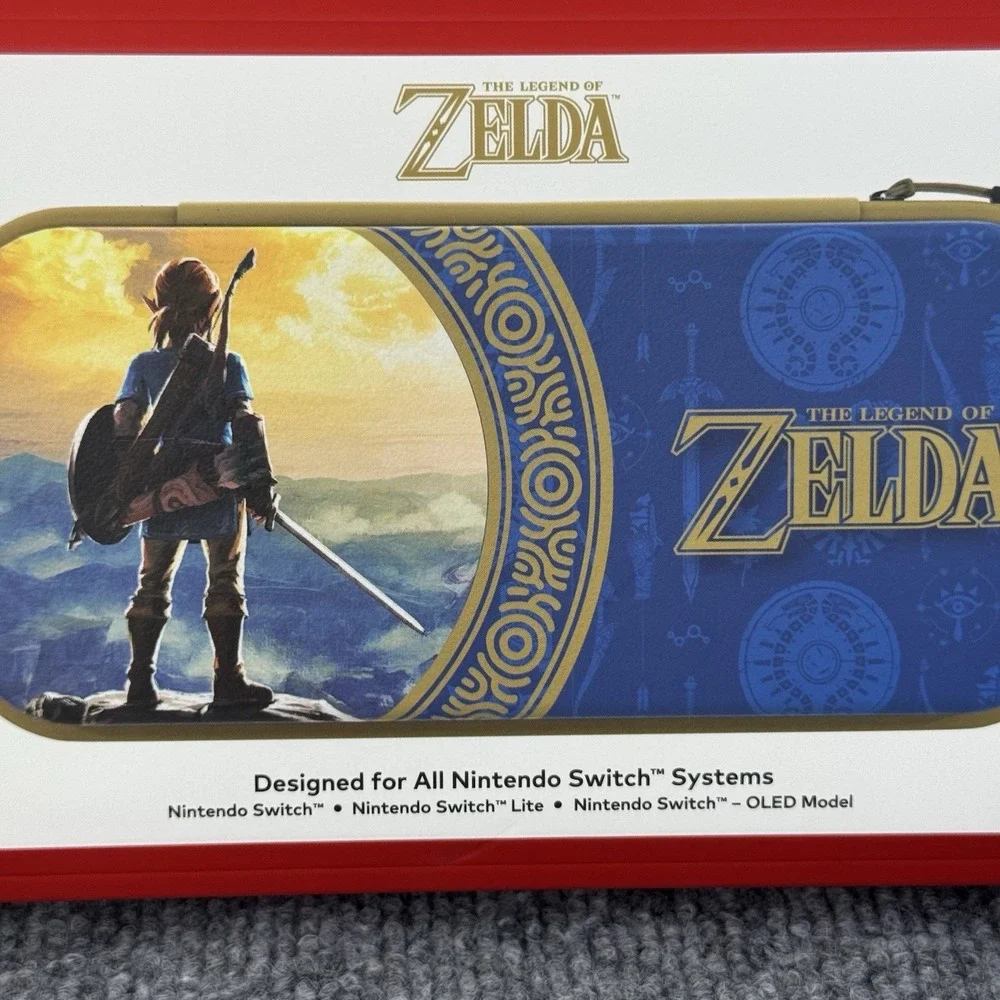 Nintendo Switch Game Travel Case Legend‎ of Zelda With Strap Hyrule Blue PDP New